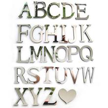 Criativo casamento inglês letras de amor 3d espelho adesivos parede alfabeto casa cafe bar decoração suprimentos 2024 - compre barato