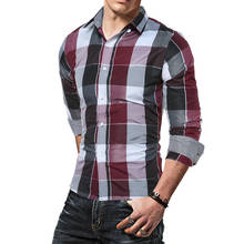 Newest Arrival Men Plaid Shirts Autumn Long Sleeve Casual Shirts For Men Slim Fit Fashion Youth Men Shirts Plus Size 2024 - buy cheap