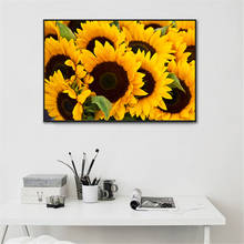 New Sunflower Poster Flower Wall Art Painting Canvas Print Home Kitchen Dining Room Decor Rustic Wall Pictures for Living Room 2024 - buy cheap