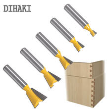 5pcs/set 8mm Shank Dovetail Joint Router Bits Set 14 Degree Woodworking Engraving Bit Milling Cutter for Wood 2024 - buy cheap