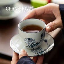 Chansapva conjunto de xícara e chá, 50ml xícara de chá e cerâmica pintada à mão estilo chinês conjunto de xícara de café utensílios para beber porcelana china h581 2024 - compre barato