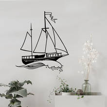 Креативный мультфильм парусная лодка на стену наклейки смешные вояжи Искусство настенные наклейки для детской комнаты спальни гостиной домашний декор DX098 2024 - купить недорого