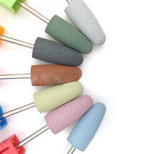 Lima de uñas de cerámica de 7 colores, brocas de goma para uñas, pulidora Flexible, máquina de manicura, accesorios para uñas, pedicura, estilo fresa 2024 - compra barato