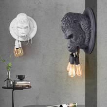 Lámpara Led de resina moderna para pared, candelabro de Gorilla, accesorios de decoración para dormitorio, baño, mesita de noche, iluminación interior 2024 - compra barato