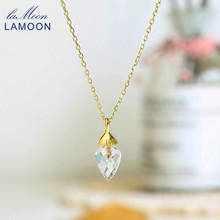 LAMOON 925 Silver Necklace For Women Cone Natural Handmade White Quartz Pendant Chain 14K Gold Plated Fine Jewelry LMNI110 2024 - buy cheap