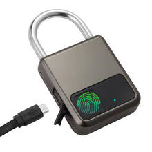 Smart Fingerprint Identification Padlock Lock 20 Groups Fingerprint Storage Electric Anti-thief Luggage Padlock Lock USB Charger 2024 - buy cheap