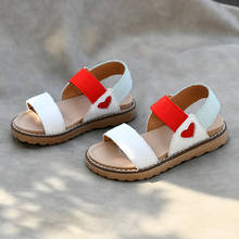 Genuine Leather Girls Shoes kids Summer Baby Girls Sandals Shoes Heart Skidproof Toddlers Sandals Children Kids Shoes Red Green 2024 - buy cheap