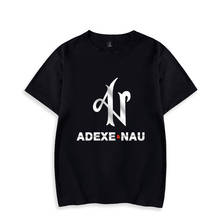Футболка с надписью Adexe & Nau, удобная повседневная универсальная Свободная рубашка с принтом, с коротким рукавом, в стиле унисекс, на лето 2024 - купить недорого