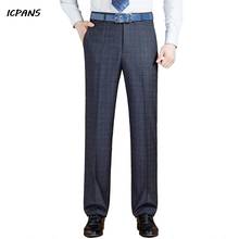 ICPANS High Waist Formal MensTrousers Straight Loose Flat Suit Pants Man Autumn Winter Dress Pants Male Big Size 29- 40 42 44 2024 - buy cheap