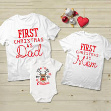 First Christmas Dad&mom Tshirt Baby Casual Romper Mommy Daddy and Baby Kids 1st Christmas Family Matching Clothes 2024 - buy cheap