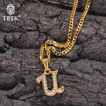 TBTK Hiphop A-Z New Cursive Letters Name Pendant Necklace English Initial Letters Fashion Charm Jewelry For Gift 2024 - buy cheap