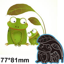 Пресс-формы две лягушки под листьями Металл для «сделай сам» Скрапбукинг Фотоальбом Тиснение бумажная карта 77*81 мм 2024 - купить недорого