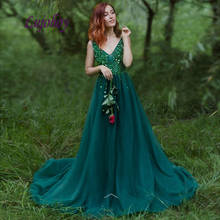 Сексуальное Изумрудное зеленое длинное вечернее платье вечерние размера плюс женские Выпускные вечерние платья 2024 - купить недорого