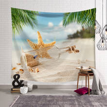 Tapete de parede para praia, paisagem para praia, árvore de coco, lightning, estrela do mar, sala de estar, fundo, quarto, arte 2024 - compre barato