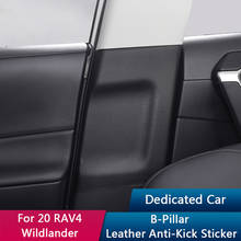 QHCP Car Inner Door Column Protection Sticker Seat Belt Buckle B Pillar Anti-scratch Leather For Toyota RAV4 2020 2021 Accessory 2024 - buy cheap