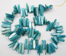wholesale Natural blue Branelli Shell Irregular Stick Shape Gravel 13-15mm Beads for Jewelry Making DIY Bracelet Necklace 15'' 2024 - buy cheap