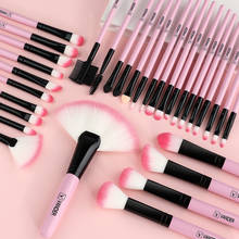 Vander-Juego de brochas de maquillaje, conjunto profesional de 32 brochas de pelo sintético Natural de alta calidad, color rosa 2024 - compra barato