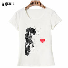 Camiseta con perro salchicha de My best friend, camisetas casuales de manga corta para mujer con diseño de perro 2024 - compra barato