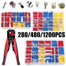 280/480/1200PCS Assorted Spade Terminals Insulated Cable Connector Electrical Wire Crimp Butt Ring Fork Set Ring Lugs Rolled Kit 2024 - buy cheap