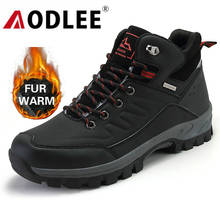 Outdoor Men Climbing Boots Winter With Plush Warm Military Boots Men Fashion Winter Ankle Boots Hiking Shoes Dropshipping AODLEE 2024 - buy cheap