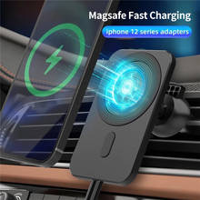 Магнитное беспроводное автомобильное зарядное устройство для IPhone 12 Pro Max Mini Magsafe, быстрая Беспроводная зарядка, автомобильный держатель для телефона 2024 - купить недорого