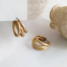 Pendientes de aro chapados en oro mate para mujer, joyería, accesorios, gran oferta 2024 - compra barato