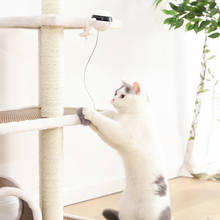Электронная движущаяся игрушка для кошек, Интерактивная игрушка-головоломка с подъемным шаром, вращающаяся интерактивная игрушка для домашних животных 2024 - купить недорого