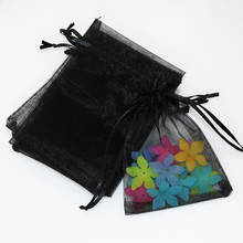 100 Pcs black Drawstring Organza Bags small Pouches Jewelry display Package Bags Christmas Packaging  cosmetics gauze Gift Bag 2024 - buy cheap