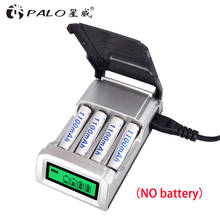 PALO AA / AAA 4 slots fast smart battery charger LCD display screen for rechargeable AA 2A / AAA 3A NiCd NiMh batteries 2024 - buy cheap