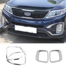 Car Front Fog Light Lamp Detector Frame Stick ABS Chrome Cover Trim Hoods Parts Molding Parts For Kia Sorento 2013 2014 2024 - buy cheap