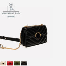 Women Handbags PU Leather Designer Ladies Shoulder Bags Fashion Flap Small Crossbody Sewing Thread Chain Bag Black 2024 - buy cheap