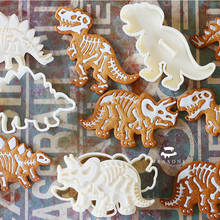 Dinosaur Cookies Cutter Mold Dinosaur Biscuit Embossing Mould Sugarcraft Dessert Baking Silicone Mold for Sop Cake Decor Tool 2024 - buy cheap