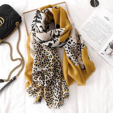 Bufandas de viscosa con flecos de puntos y leopardo para mujer, chal de algodón, Pashmina, Hijab musulmán, moda de verano 2024 - compra barato