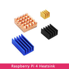 Raspberry Pi 4 Model B Heat Sink Aluminum & Copper Heatsinks Golden Black Blue Metal CPU RAM Cooling Pad for Raspberry Pi 4 2024 - buy cheap