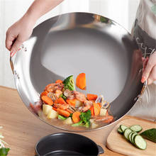 Frigideira de 34cm wok, caseira, jardim, antiaderente, aço inoxidável, fogão a gás, panqueca para cozinha 2024 - compre barato