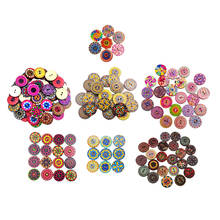 100Pcs Retro Flower Wooden Buttons Flatback Embellishment for Crafts DIY Sewing 2024 - compre barato