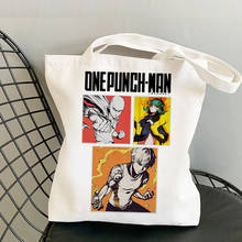 One Punch Man shopping bag reusable shopper handbag eco grocery canvas bag bolsas reutilizables sac cabas grab 2024 - buy cheap