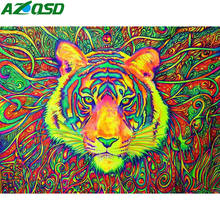 AZQSD Tiger Diamond Painting 5d Animal Diamond Embroidery Sale Handmade Cross Stitch Kits 5d Diy Picture Of Rhinestones Gift 2024 - buy cheap