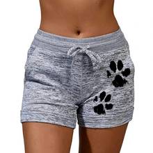 2020 woman shorts Women High Waist Cats Claw Print Drawstring Quick Dry Elastic Sports Shorts Women's Clothing женские шорты 2024 - buy cheap