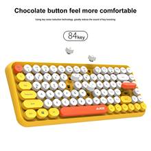 Ajazz 308i Round key bluetooth keyboard For PC Laptop gaming accessories wireless keyboards Ergonomic 84-key Professional office 2024 - buy cheap