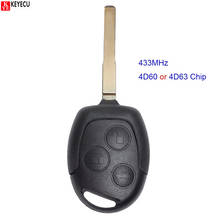 KEYECU for Ford Fiesta 2011 2012 2013 2014 2015 2016 Remote Control Car Key Fob 433Mhz 4D60/4D63 Chip KR55WK47899 HU101 2024 - buy cheap