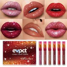 Evpct mulheres glitter flip metálico fosco batom líquido sexy lábio vermelho à prova dlong água de longa duração doces brilhante brilho labial maquiagem tslm2 2024 - compre barato