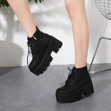2019 autumn and winter thick with thick round head with short tube Martin boots student boots high help motorcycle boots 2024 - buy cheap