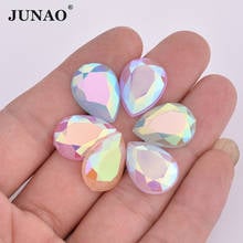 JUNAO 10x14mm 13x18mm Mix Color Teardrop AB Flatback Rhinestones Acrylic Strass Stickers Non Sewing Crystal Stones for Clothes 2024 - buy cheap