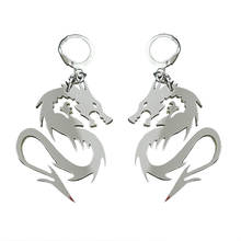 Punk Silver Color Dragon Acrylic Drop Earrings For Women Girl Exaggerated Cool Long Dangle Earrings Fashion Party Jewelry Gifts 2024 - buy cheap