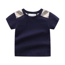 Новая летняя Модная стильная детская одежда для мальчиков и девочек хлопковая футболка в полоску с коротким рукавом 2024 - купить недорого