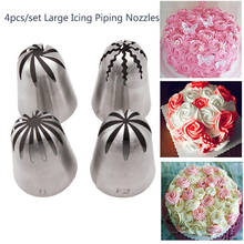 4 Shapes Large Size Cake Nozzle Kitchen Accessories Cream Icing Piping Fondant Rose Nozzle Decorating Tools  Russian Pastry Tips 2024 - buy cheap