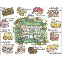 Delicious cake shop patterns counted 11CT 14CT 18CT DIY Cross Stitch Sets wholesale Cross-stitch Kits Embroidery Needlework 2024 - buy cheap