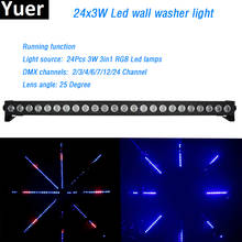 Wash-Barra de luz Led de pared para escenario profesional, luces de 24x3W, RGB 3 en 1, con función de caballo corriendo, dmx, DJ, Fiesta Disco, efecto de espectáculo 2024 - compra barato
