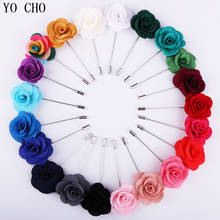 YO CHO Men Boutonniere Lapel Pin Artificial Flower Groom Prom Wedding Meeting Brooch Pins Flower Bridesmaid Party Fabric Corsage 2024 - buy cheap